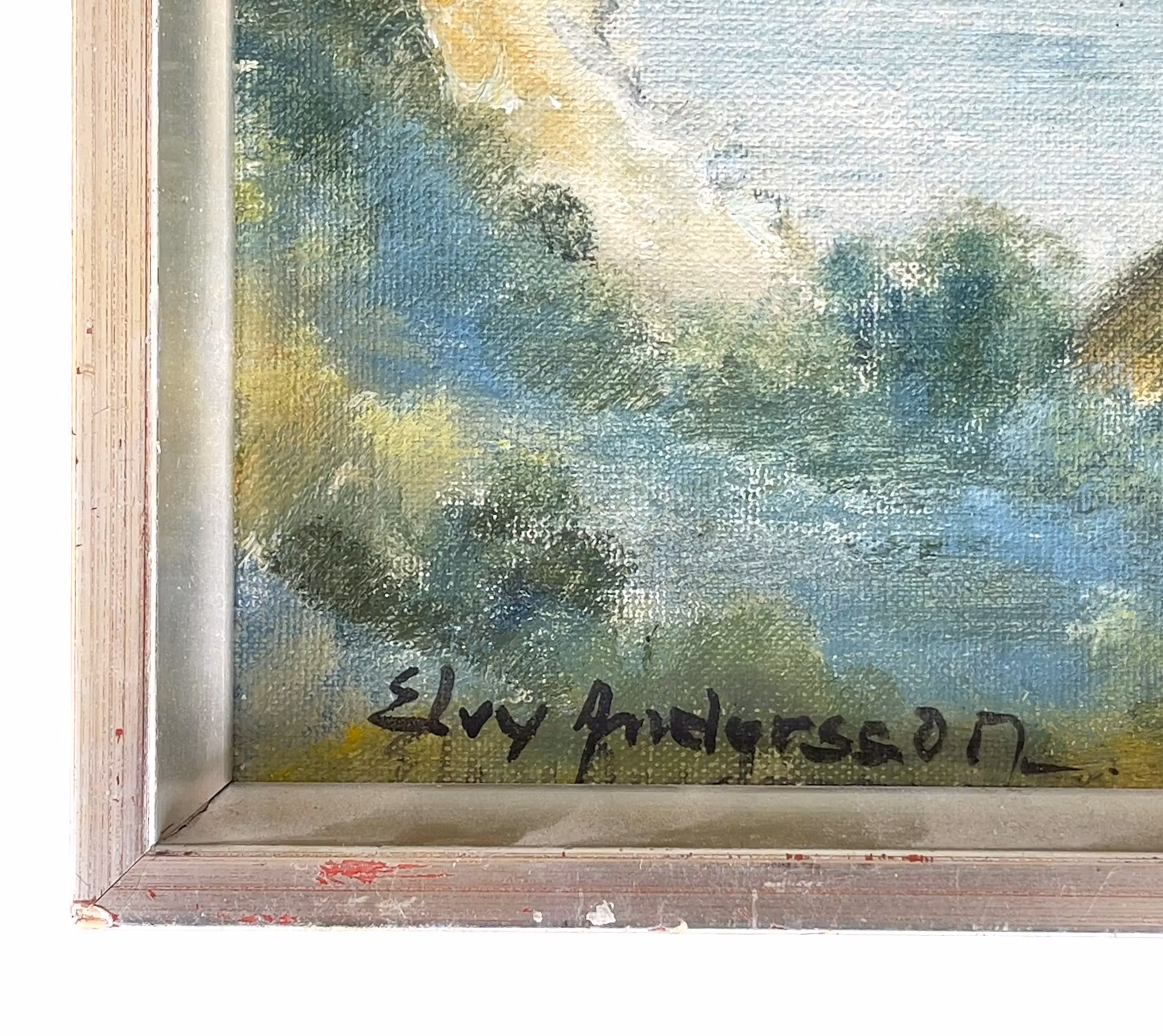 Elvy Andreasson - Oljemålning - kustmotiv, signerad