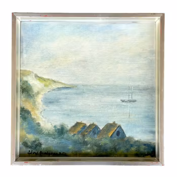 Elvy Andreasson - Oljemålning - kustmotiv, signerad