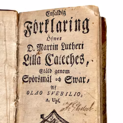 Libro sueco antiguo de 1788 - Olaus Swebilius / El pequeño catecismo de Martín Lutero