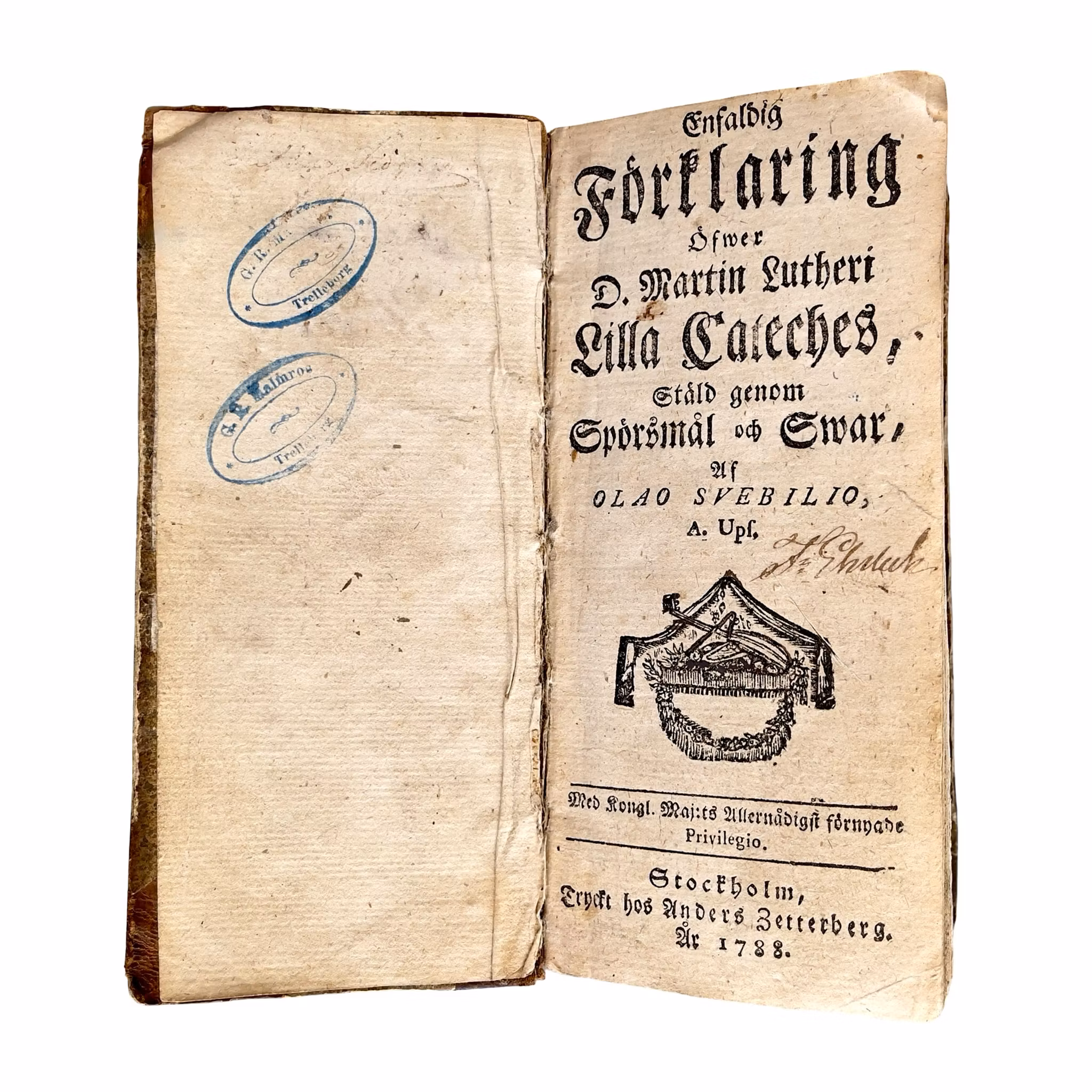 Antique Swedish book from 1788 - Olaus Swebilius / Martin Luther's Little Catechism