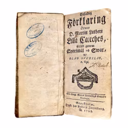 Libro sueco antiguo de 1788 - Olaus Swebilius / El pequeño catecismo de Martín Lutero