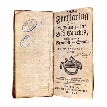 Antique Swedish book from 1788 - Olaus Swebilius / Martin Luther's Little Catechism
