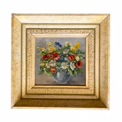 W. Ericsson 1950 - Olieverfschilderij op paneel - Bloemenstilleven