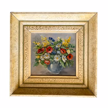 W. Ericsson 1950 - Oljemaleri på panel - Blomsterstilleben