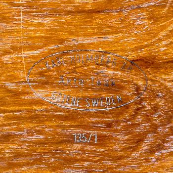 Karl Holmberg – Åtla Teak-Tablett aus massivem Teakholz – Schweden