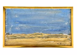 Nils Göran Brunner (1923-1986) - Olja på pannå - Abstrakt målning, Signerad