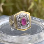 Vintage Ring med naturlig Rubin ca 1.15 ct - Sterling Silver