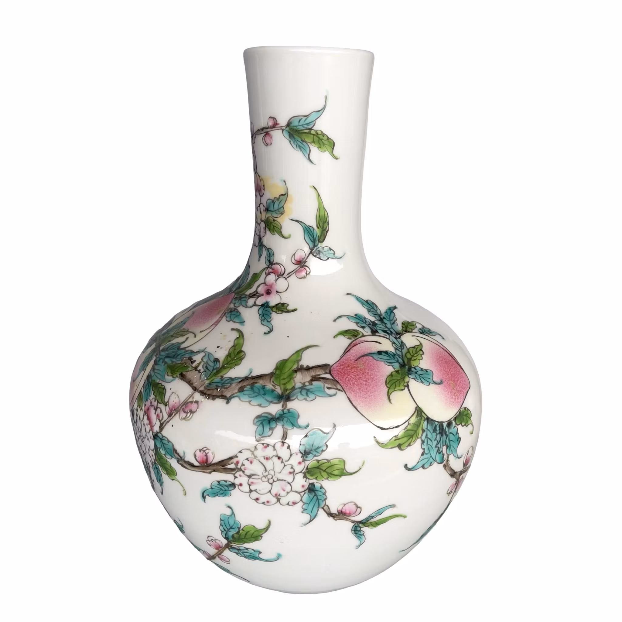 Kinesisk porcelænsvase - Håndmalet dekoration - 20. århundrede