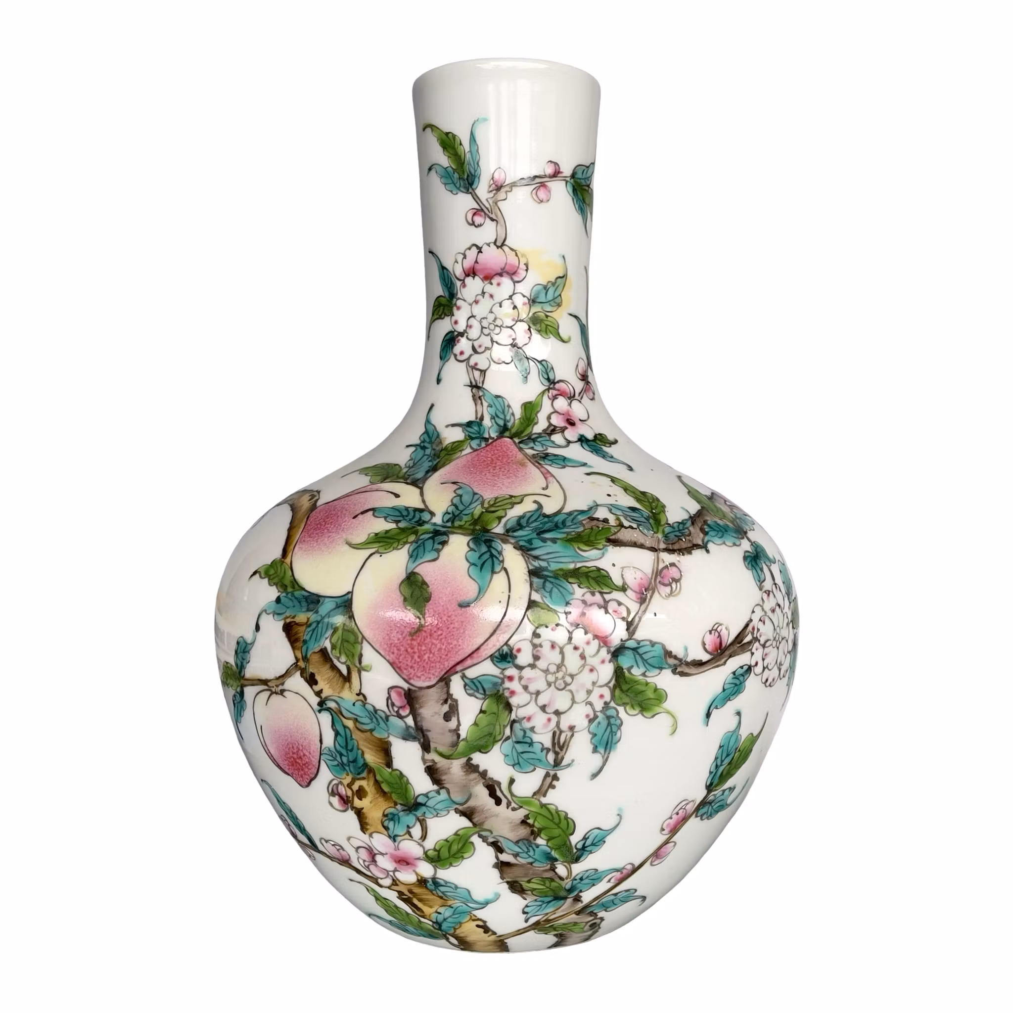 Kinesisk porcelænsvase - Håndmalet dekoration - 20. århundrede