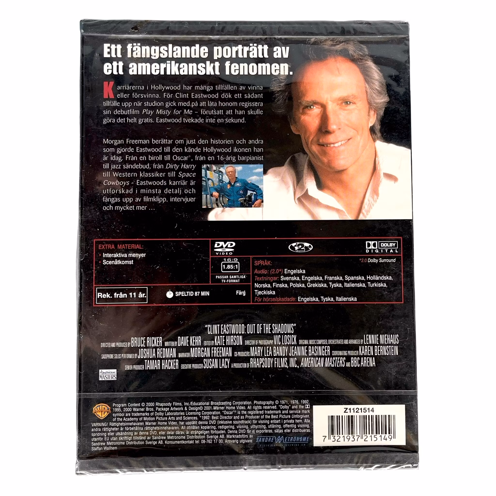 Clint Eastwood: Ud af skyggerne - Indpakket DVD - Dokumentar