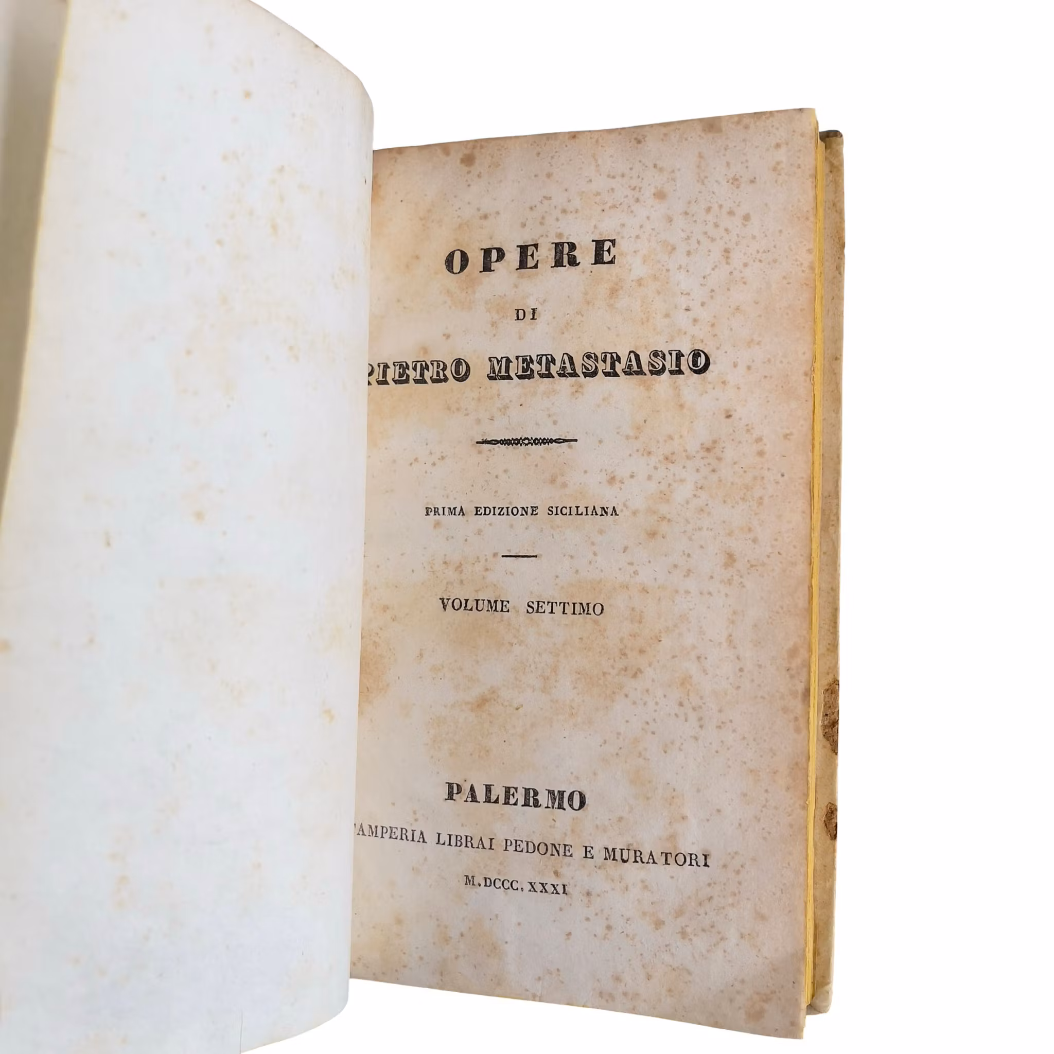 Pietro Metastasio - Komplett 7 bandsverk i pergament, Palermo 1830-1832