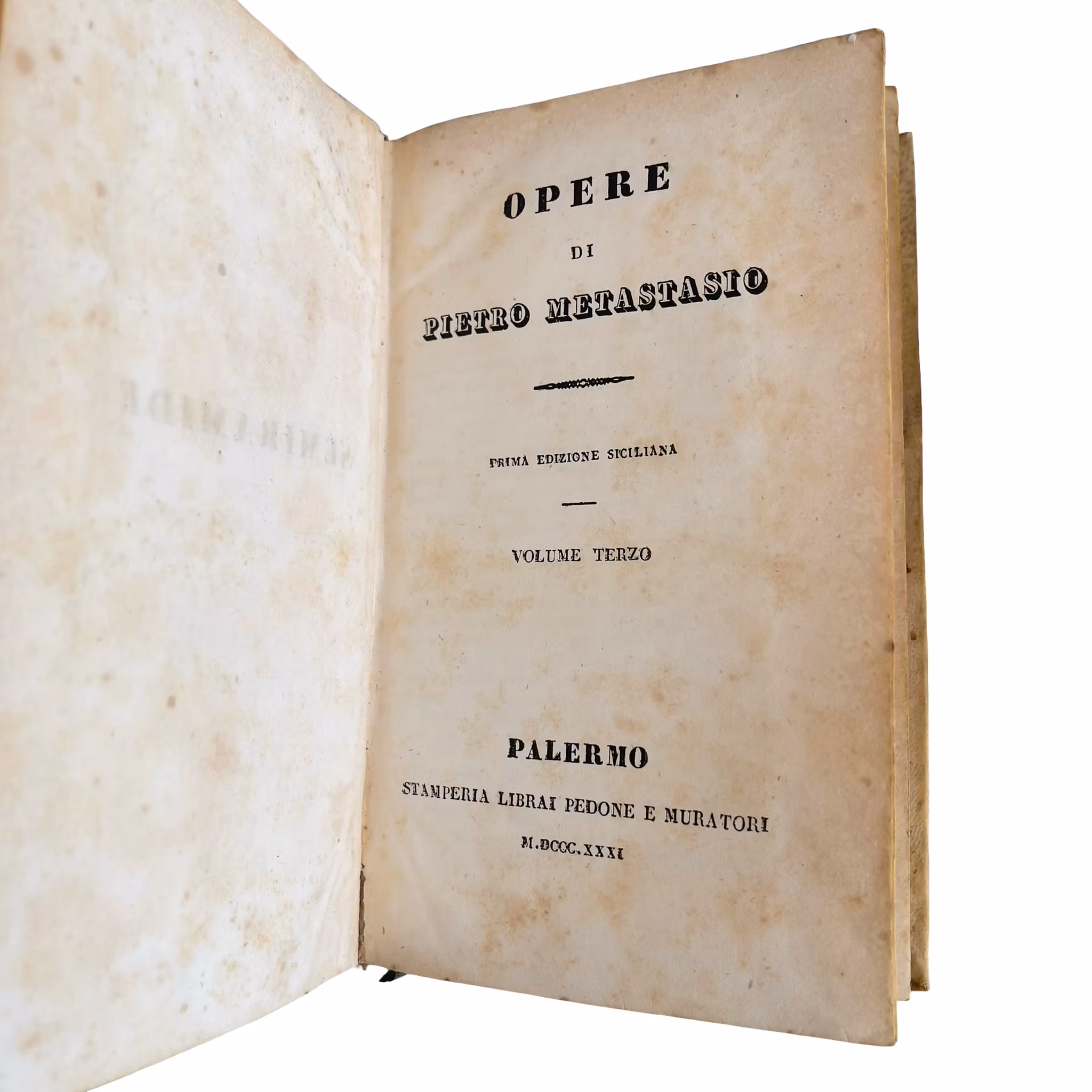 Pietro Metastasio - Komplett 7 bandsverk i pergament, Palermo 1830-1832