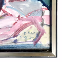Arthur Y. Nilsson - Olieverfschilderij op doek - Modernistisch stilleven