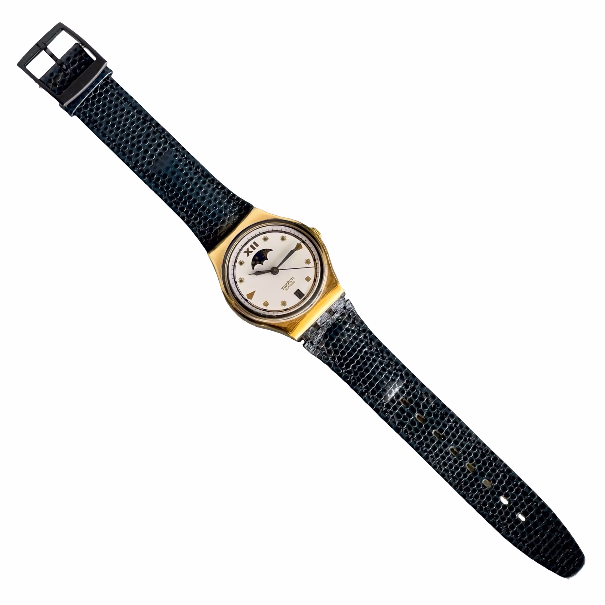 Vintage Swatch Swiss CEO Moon phase - Elegant Quartz med original armband