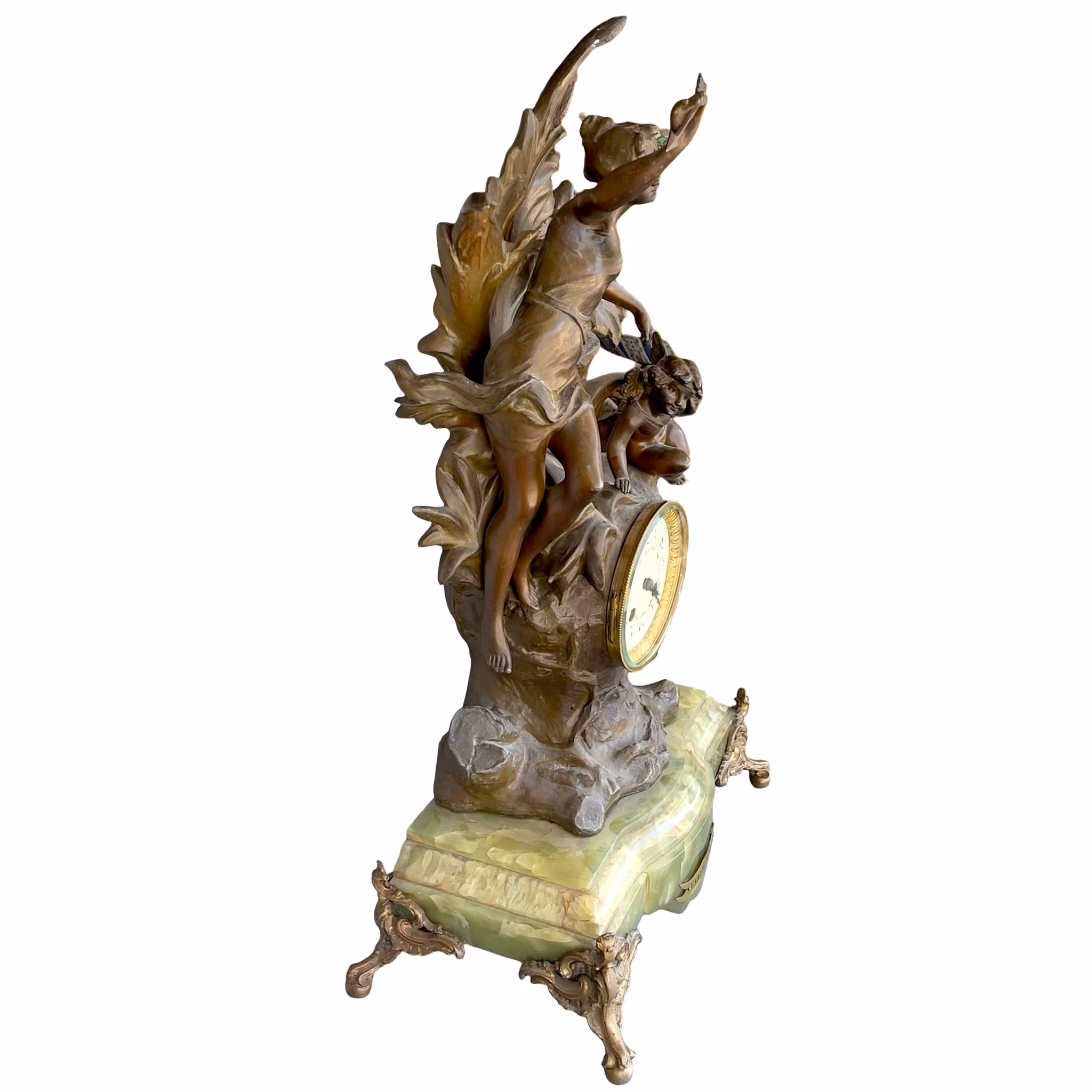 Antik Fransk bordspendyl - L’amour Distrait - Jugend / Art Nouveau - Signerad Constant