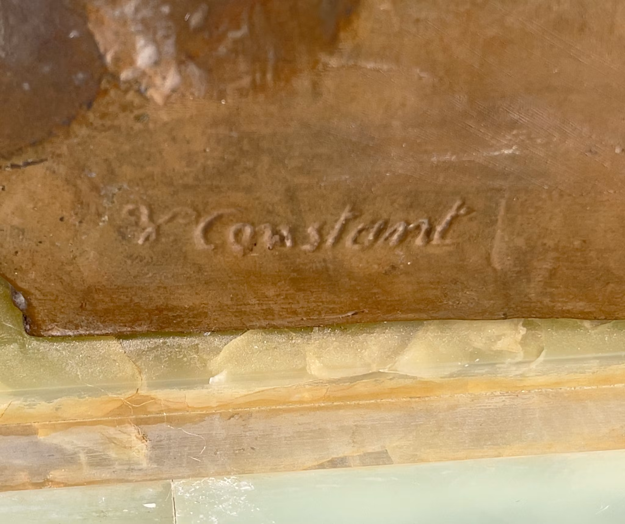 Antik Fransk bordspendyl - L’amour Distrait - Jugend / Art Nouveau - Signerad Constant