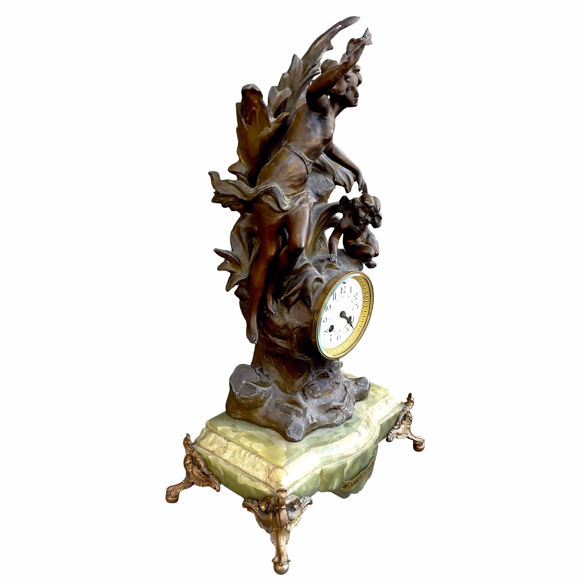 Antik Fransk bordspendyl - L’amour Distrait - Jugend / Art Nouveau - Signerad Constant