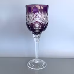 Eksklusive krystallglass i ametyst bohemsk stil - 6 slipte vinglass