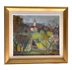 Signe Rydberg Jönsson (1906-1997) - Öljyvärimaalaus paneelille - Maisema-aihe