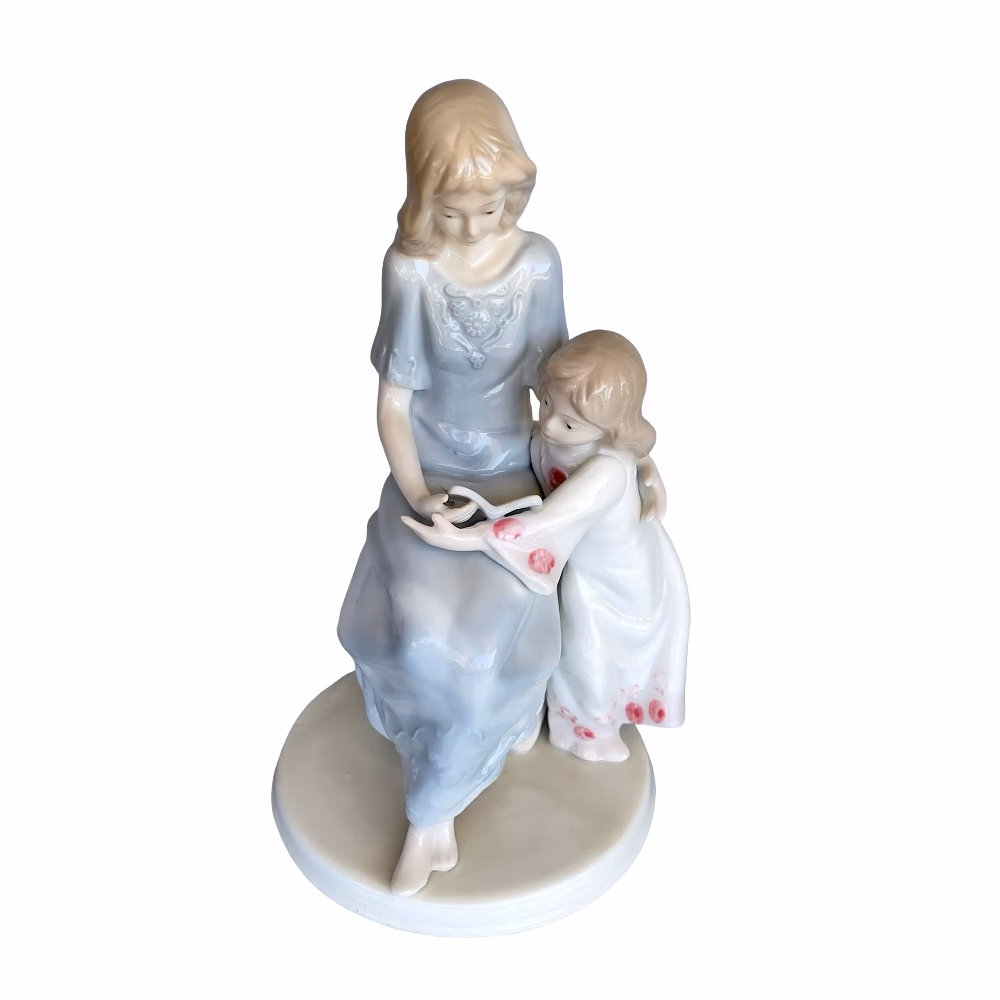 Meico Porslinsfigur - Mor och Dotter Läsande Bok