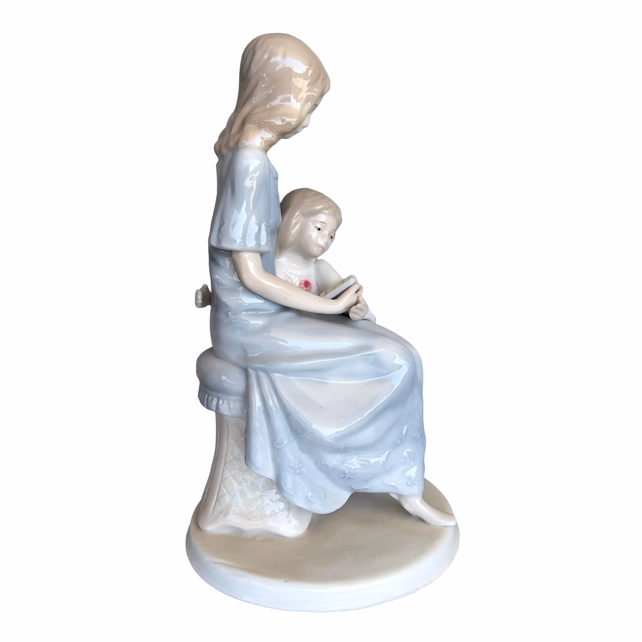 Meico Porslinsfigur - Mor och Dotter Läsande Bok