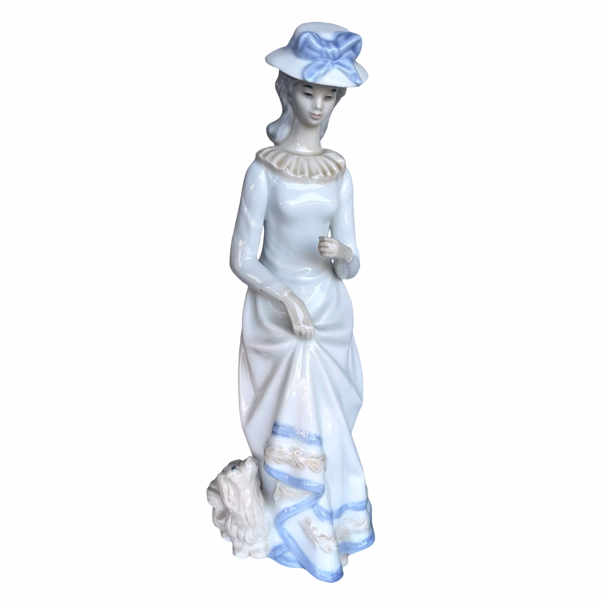 Sanbo porslinsfigur - Elegant dam med hund - Spanien