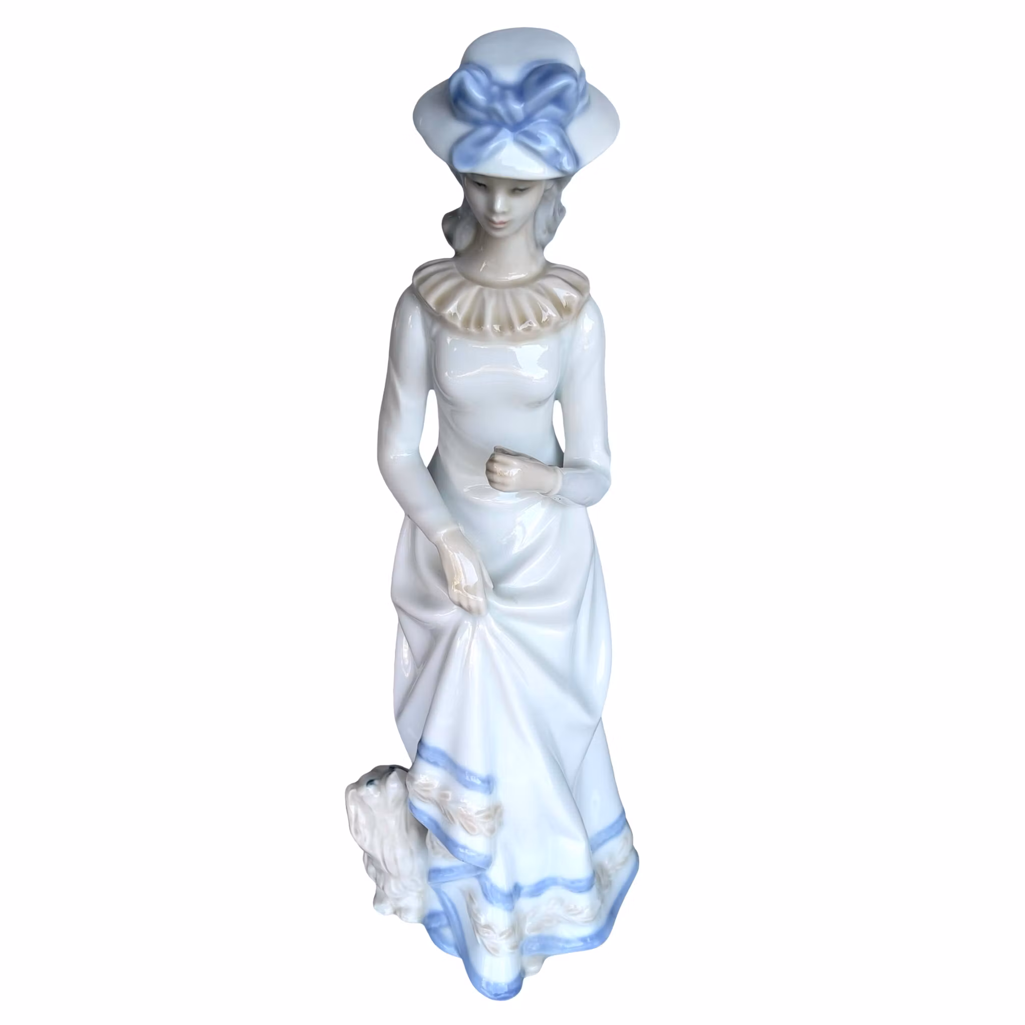 Sanbo porslinsfigur - Elegant dam med hund - Spanien