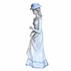 Figurine en porcelaine Sanbo - Dame élégante avec chien - Espagne