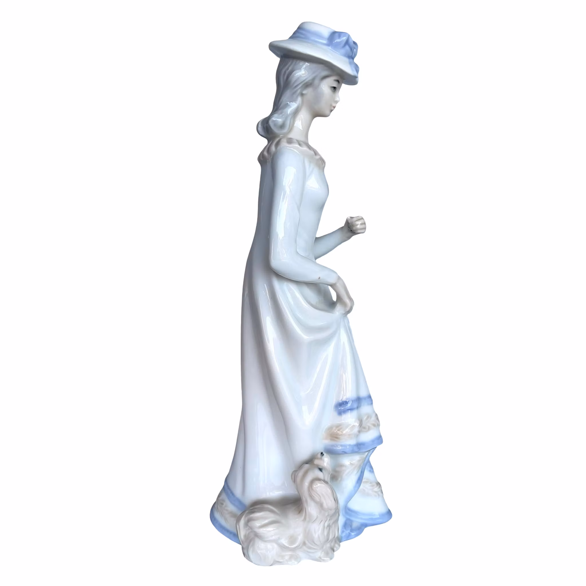 Sanbo porslinsfigur - Elegant dam med hund - Spanien