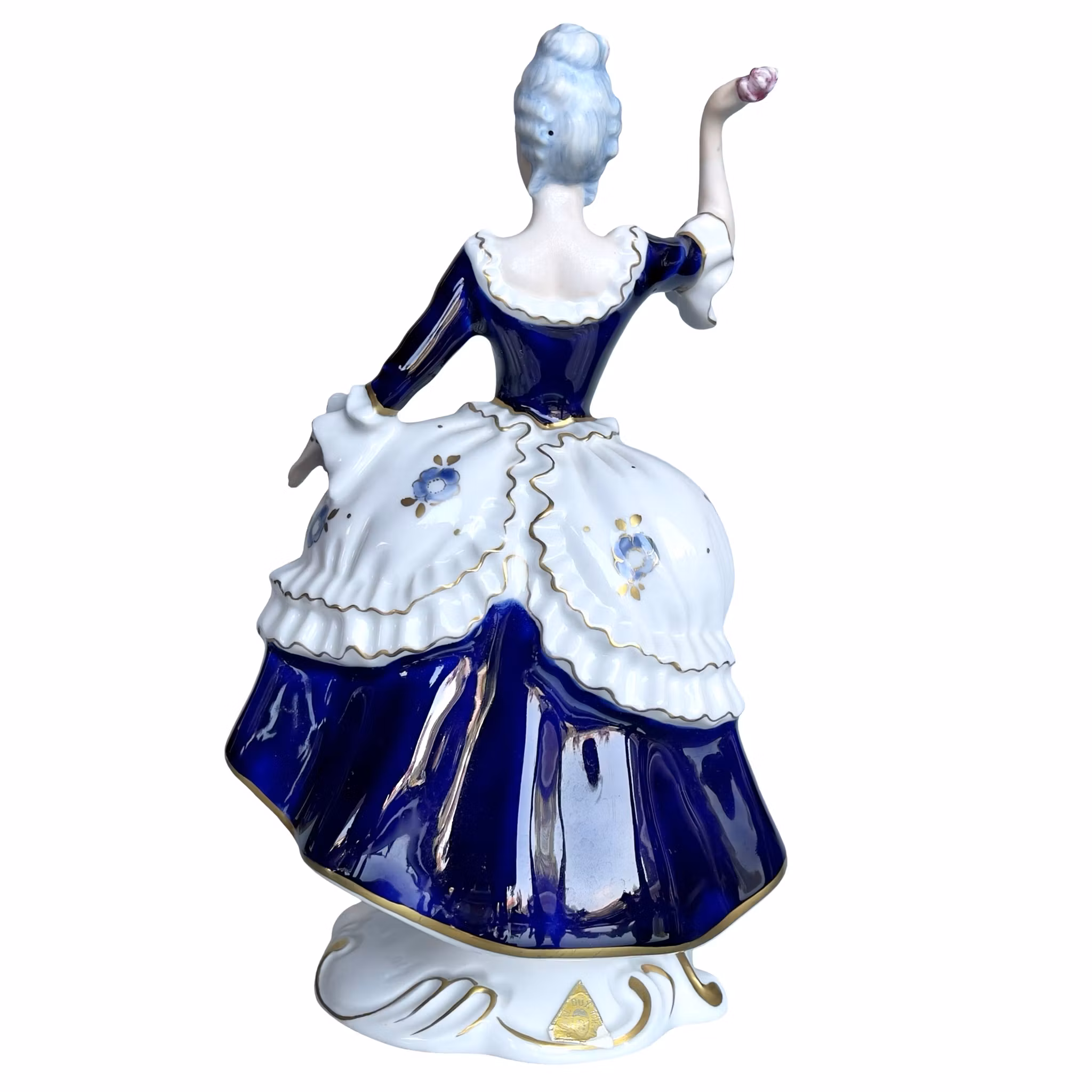 Royal Dux Bohemia - Elegant porslins figur i rokokostil