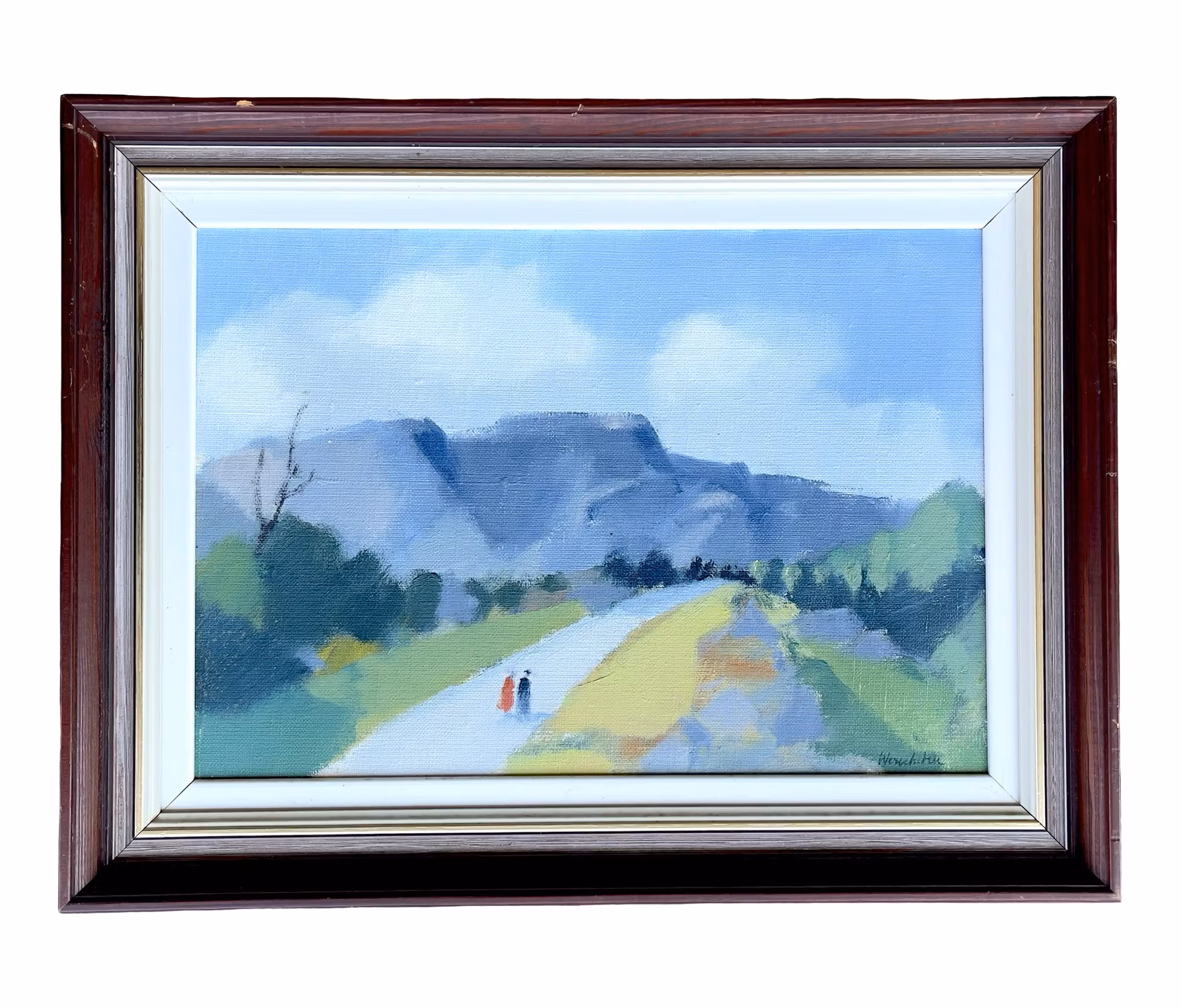 Stig Wernheden (1921-1997) - Grekiskt landskap - Olja på duk, Signerad