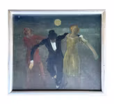 Evert Färhm (1901-1971) - Oljemålning på pannå - Signerad