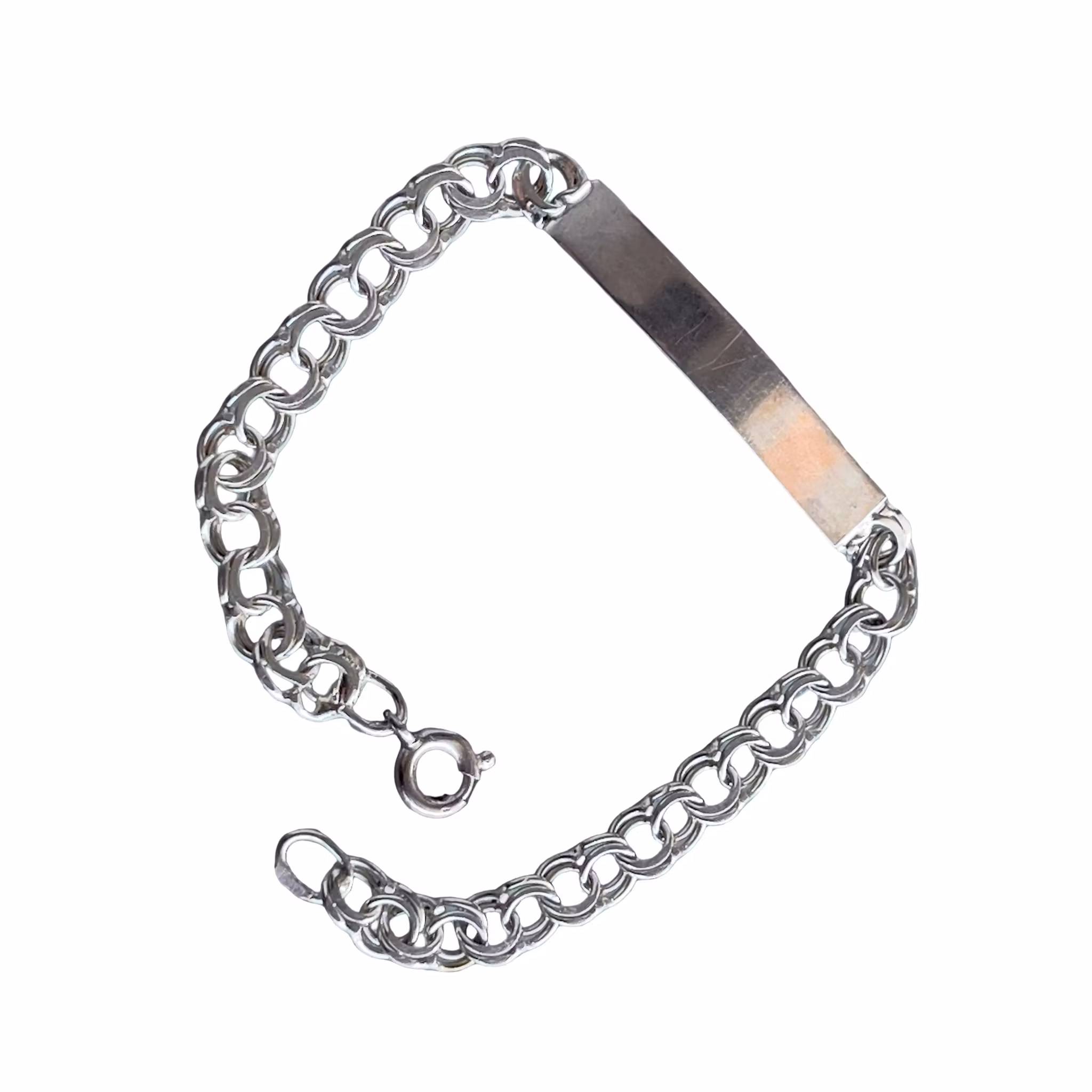 Silver ID armband / Namn armband - Klassisk Kedjelänk
