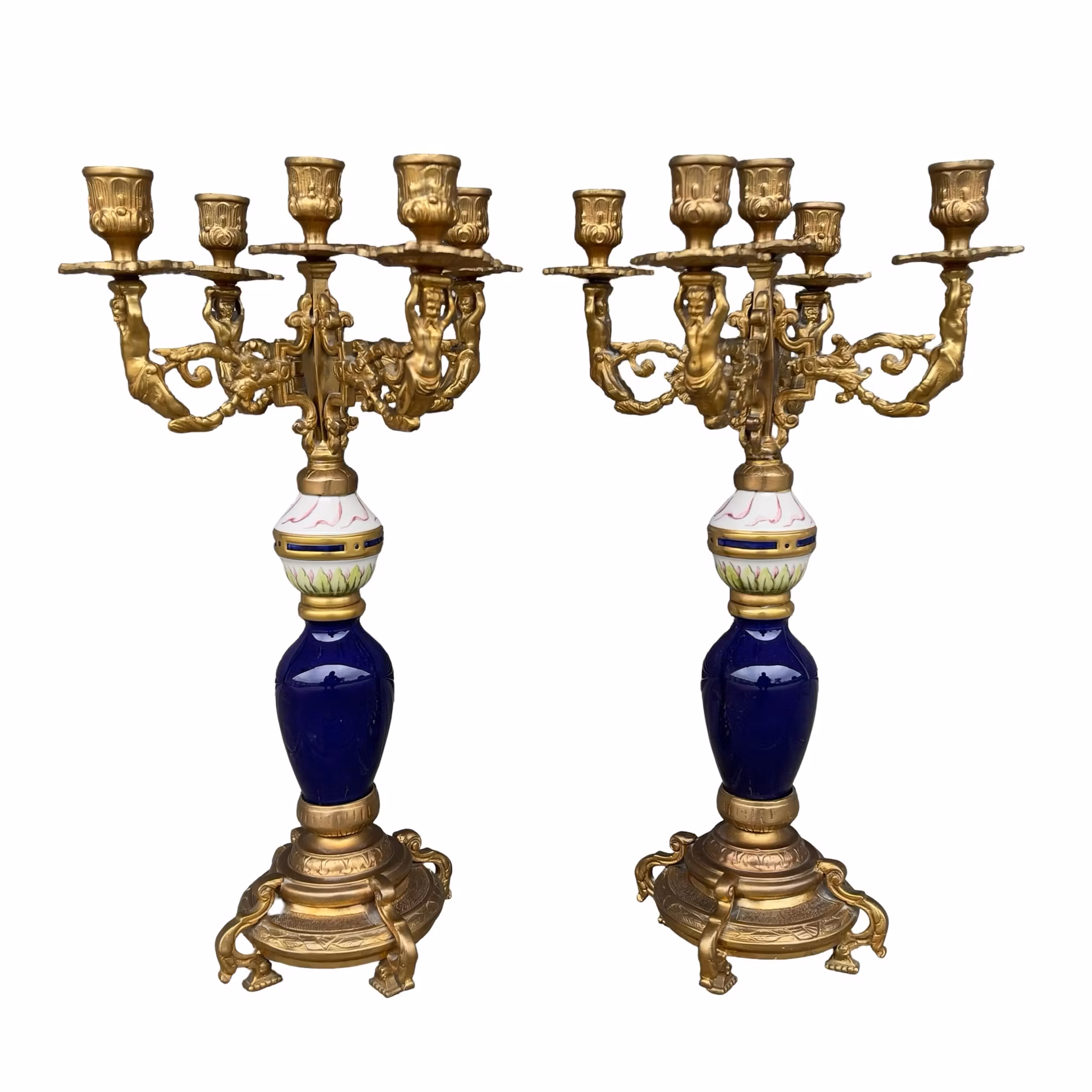 Par monumentala franska kandelabrar i Napoleon III / Louis XVI stil