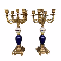 Par monumentala franska kandelabrar i Napoleon III / Louis XVI stil