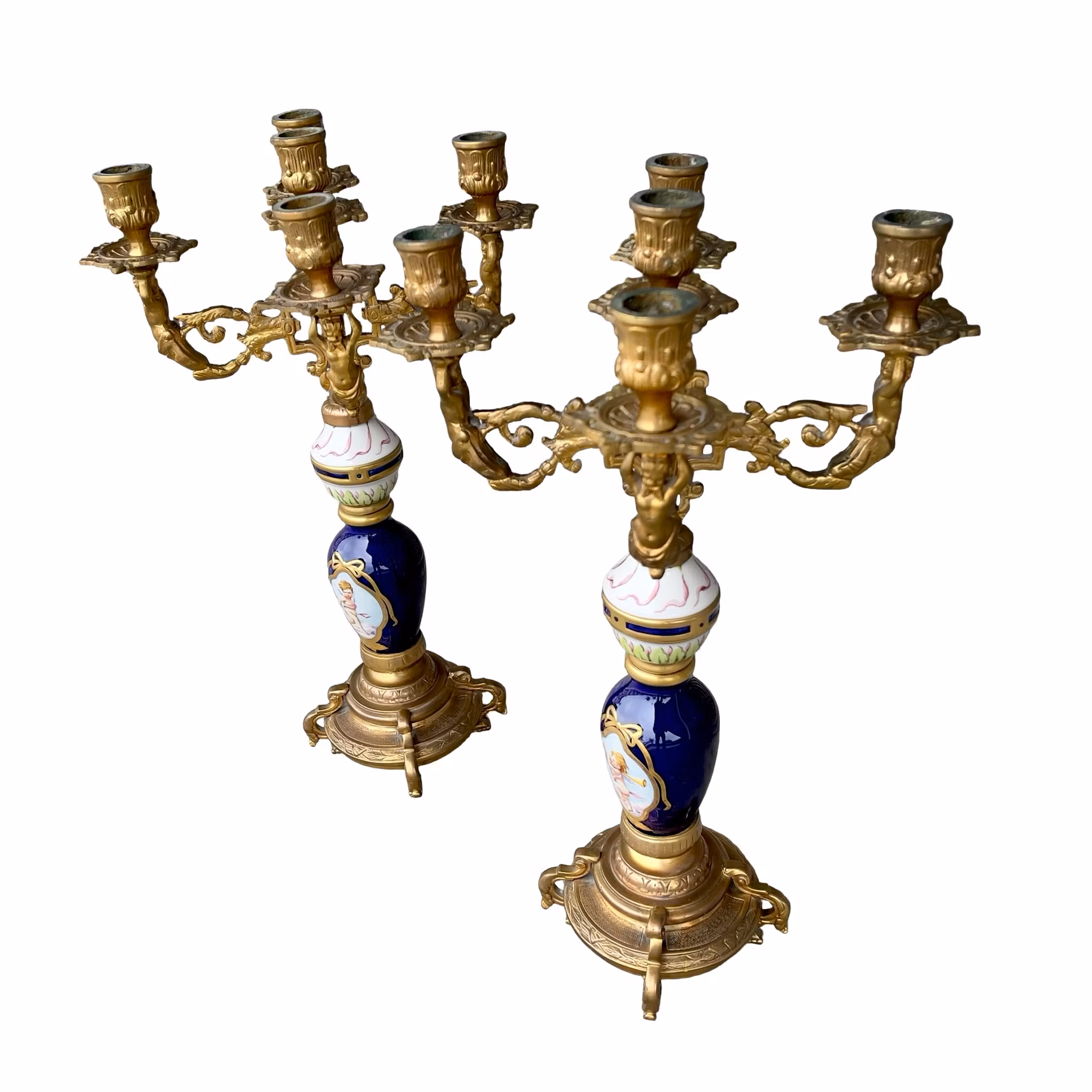Par monumentala franska kandelabrar i Napoleon III / Louis XVI stil
