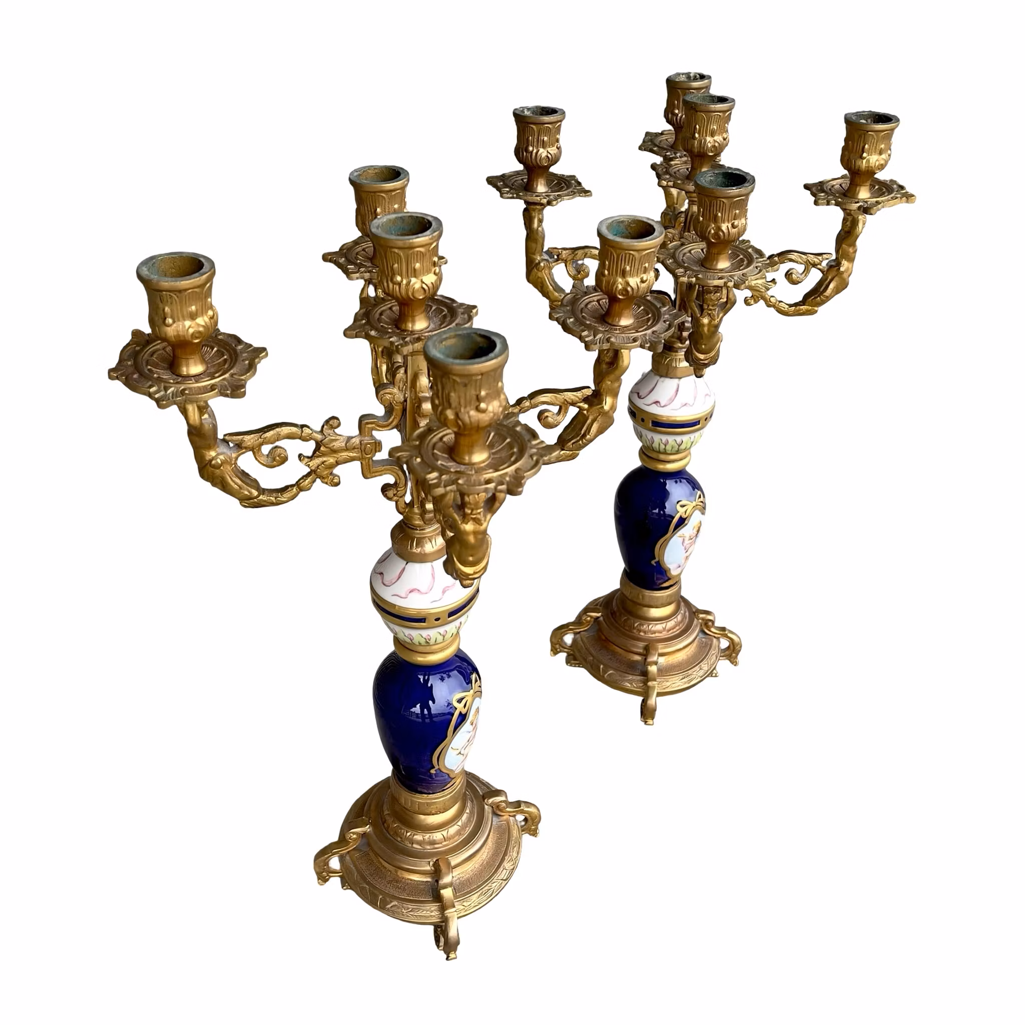 Par monumentala franska kandelabrar i Napoleon III / Louis XVI stil