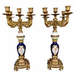 Par monumentala franska kandelabrar i Napoleon III / Louis XVI stil