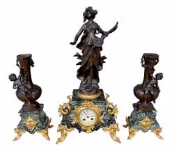 Auguste Moreau "Chant du Soir" - Antique French pendant with garnish