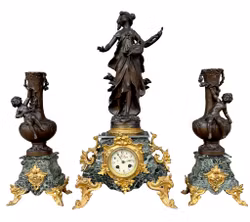 Auguste Moreau "Chant du Soir" - Antique French pendant with garnish