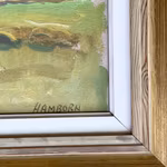 Axel Hamborn (1892-1971)- Landskap med kyrka - Oljemålning på pannå