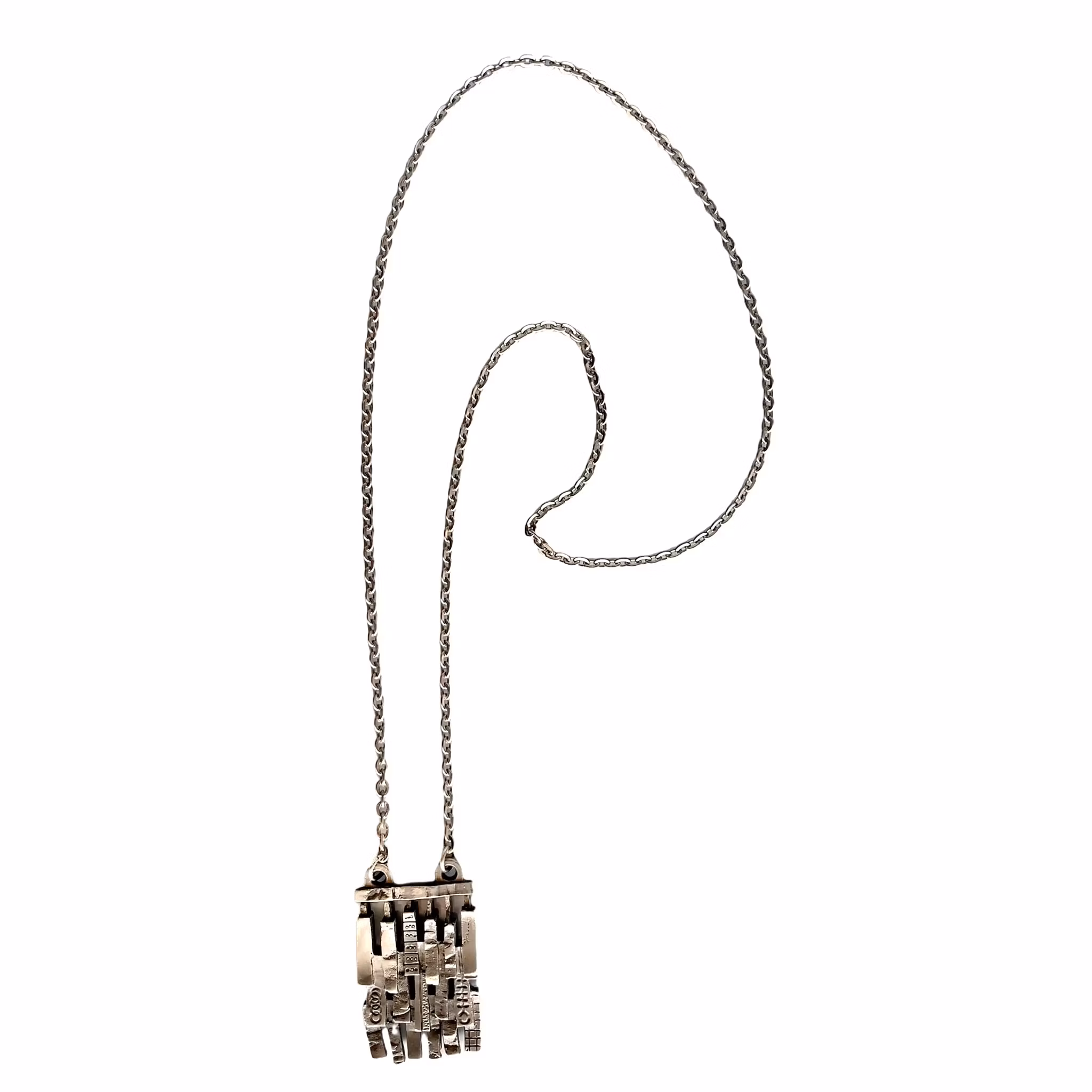 Vintage Modernistiskt Svensk design halsband i tenn - Signerad