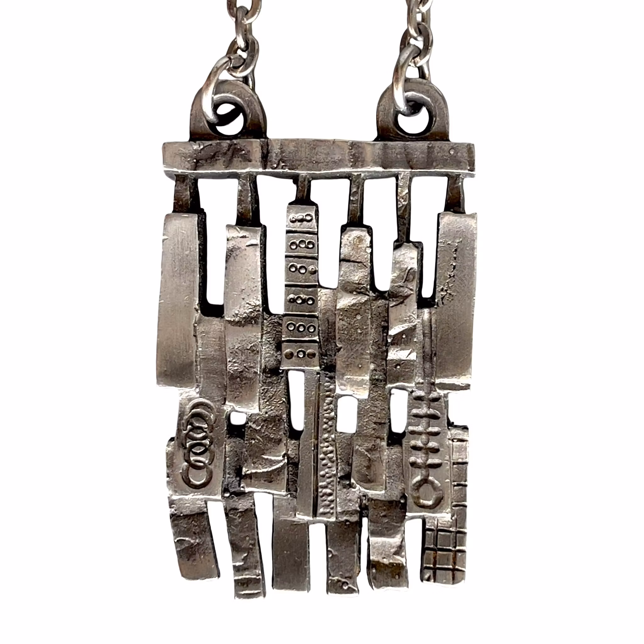 Vintage Modernistiskt Svensk design halsband i tenn - Signerad