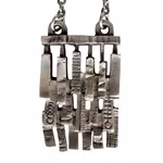 Vintage Modernistiskt Svensk design halsband i tenn - Signerad