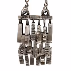 Vintage Modernistiskt Svensk design halsband i tenn - Signerad
