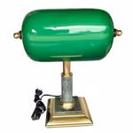 Vintage Bankirlampa - Scan Gifts - Grönt Glas & Mässing - Norway