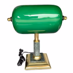 Vintage Bankerlampe - Scan Gifts - Grønt glass og messing - Norge