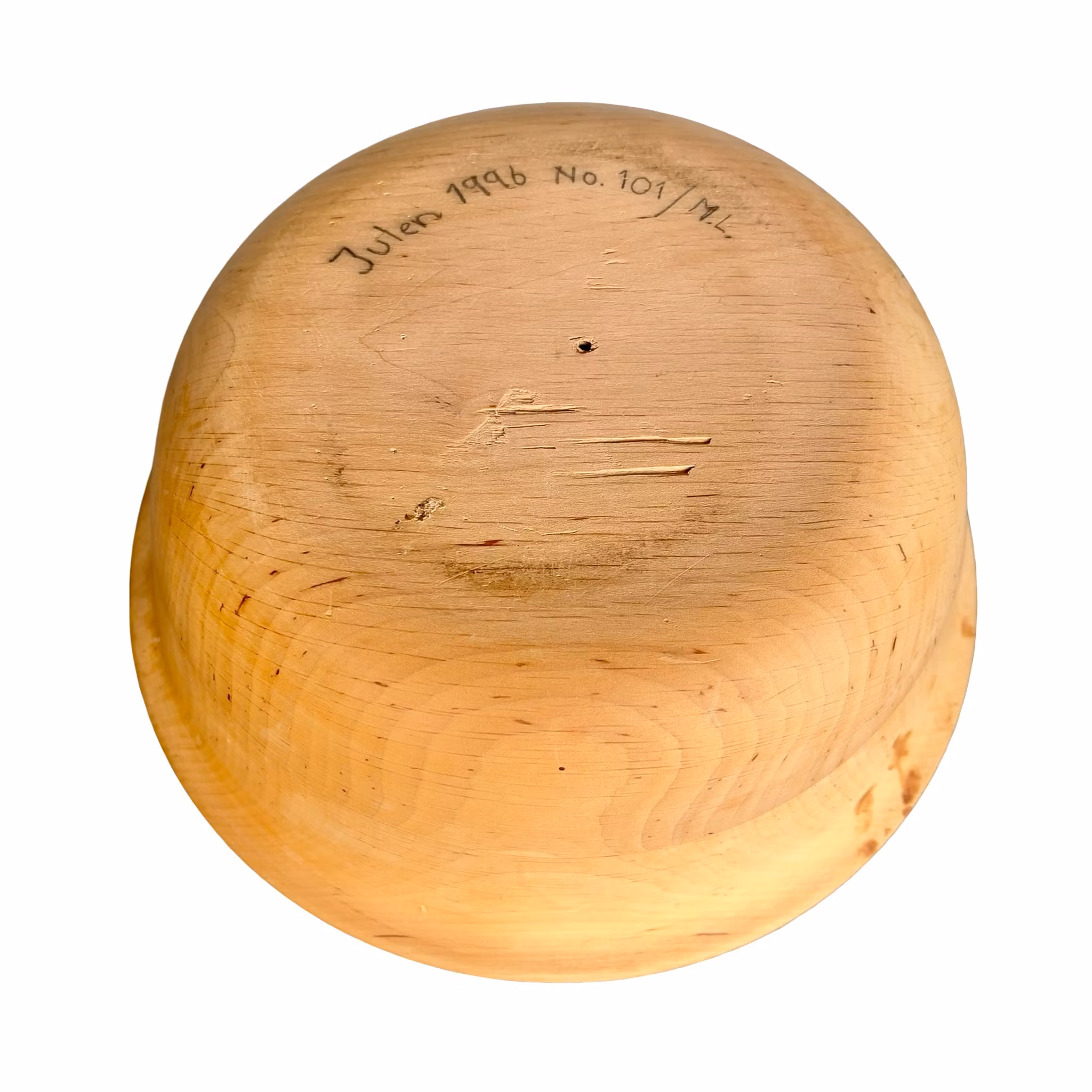 SKÅL svarvat trä, signerad M.L. 1996
