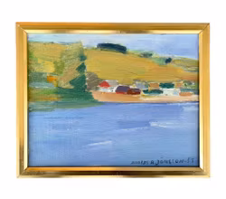 Anders A. Jönsson (1907-2002) – Ölgemälde auf Leinwand – Sommertag Krokås-58