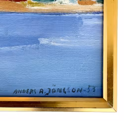 Anders A. Jönsson (1907-2002) – Ölgemälde auf Leinwand – Sommertag Krokås-58